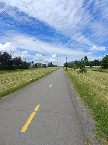 asphalte piste cyclable Delson